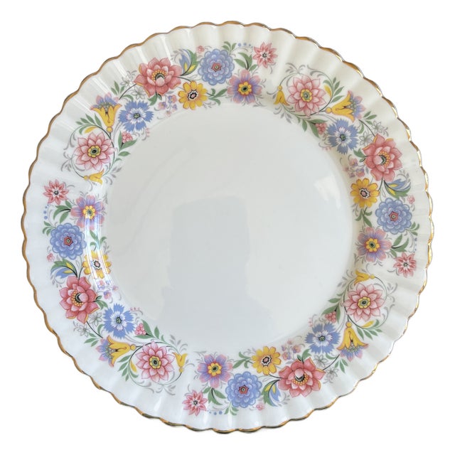 Vintage English Bone China Decorative Dessert Plate For Sale