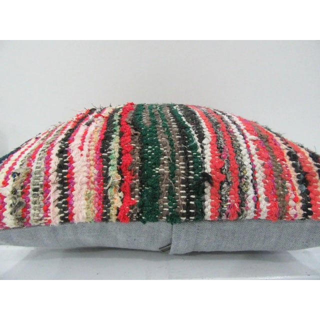 This is a pillow cover made from a vintage kilim rug. The piece was properly washed and ready to use. Pillow inserts not...