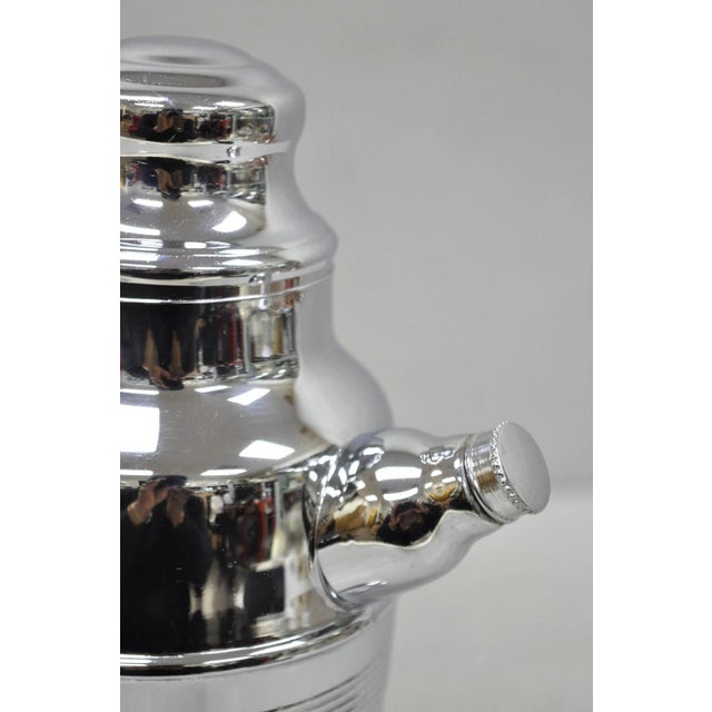 Vintage Art Deco Style Silver Plated Martini Bar Cocktail Shaker Pitcher For Sale In Philadelphia - Image 6 of 14