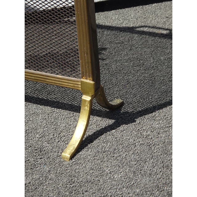 Vintage French Louis XVI Style Brass Fireplace Screen Maison Jansen Style For Sale - Image 14 of 14