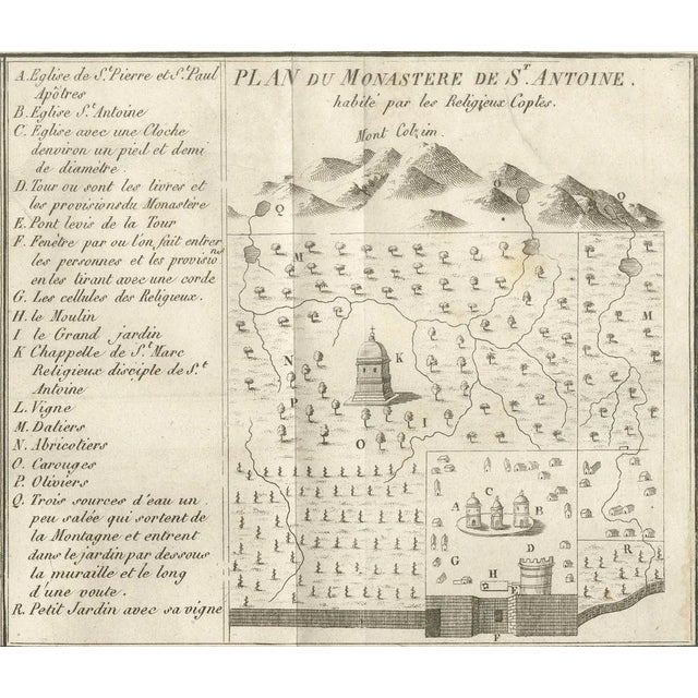 Paper Antique Map of the Red Sea & Basse Thebaide with Monastery Plans, Egypt, 1777 For Sale - Image 7 of 10