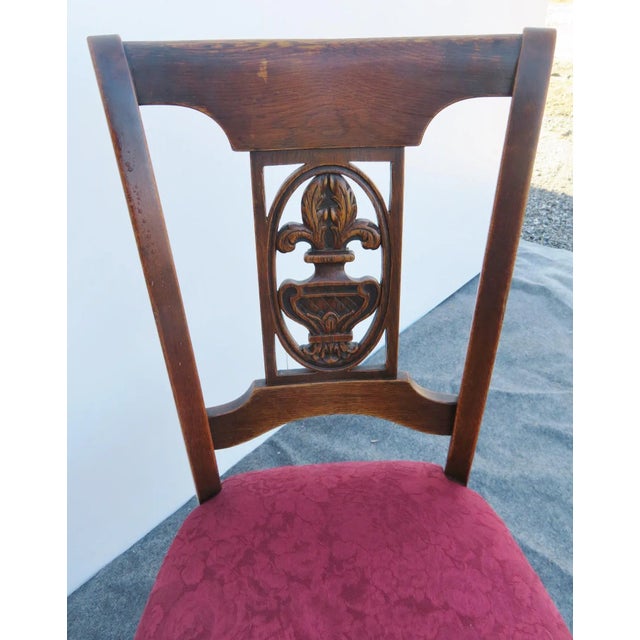 French Oak Carved Dining Chairs-Set of 6 For Sale - Image 11 of 12