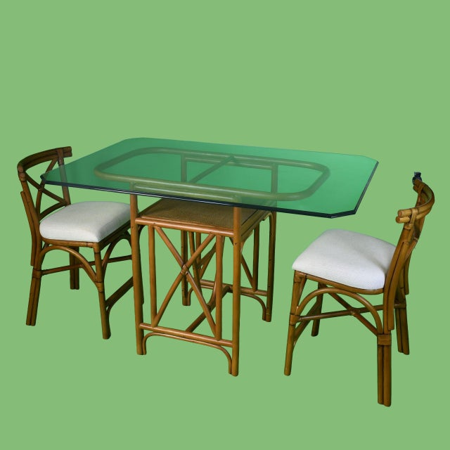 Late 20th Century Late 20th Century Tall Rattan Honeymoon Set For Sale - Image 5 of 6