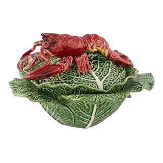 Bordallo Pinheiro Cabbage with Lobsters Tureen, 67 oz For Sale