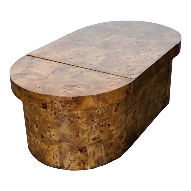 Frontgate Three-Piece Burlwood Veneer Coffee Table For Sale