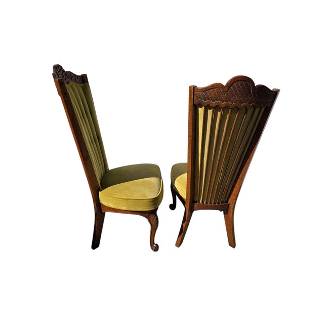 Yellow 1970s 2 Enkeboll La Condesa Oak High Back Spindle Side Chairs Spanish Mediterranean For Sale - Image 8 of 15