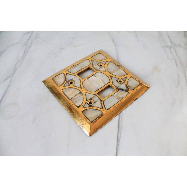 Hollywood Regency Vintage Hollywood Regency Style Double-Toggle Light Switch Plate Cover For Sale - Image 3 of 5