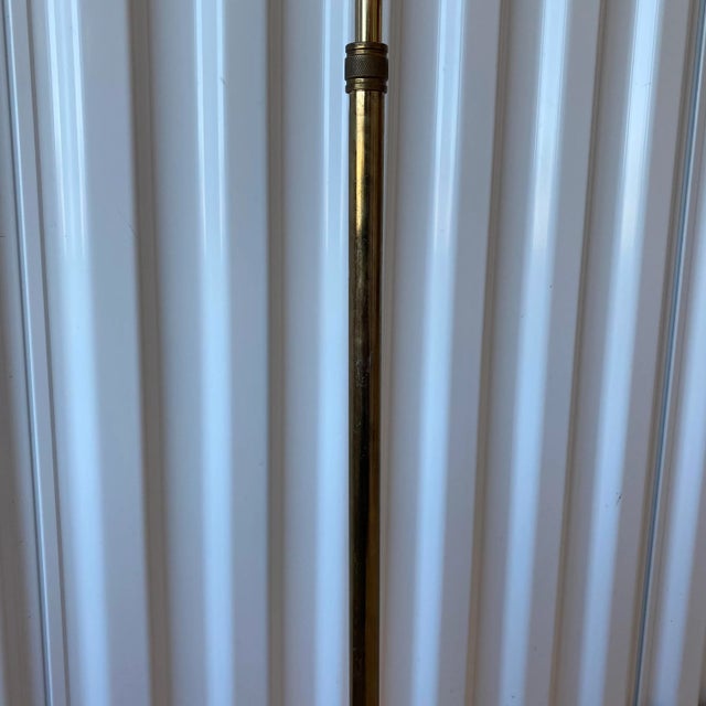 Metal Mid-Century Ward White Lacquered and Brass Pharmacy Adjustable Floor Lamp For Sale - Image 7 of 13