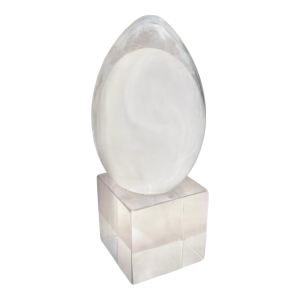 Mid Century Contemporary Modern Lucite Egg Sculpture