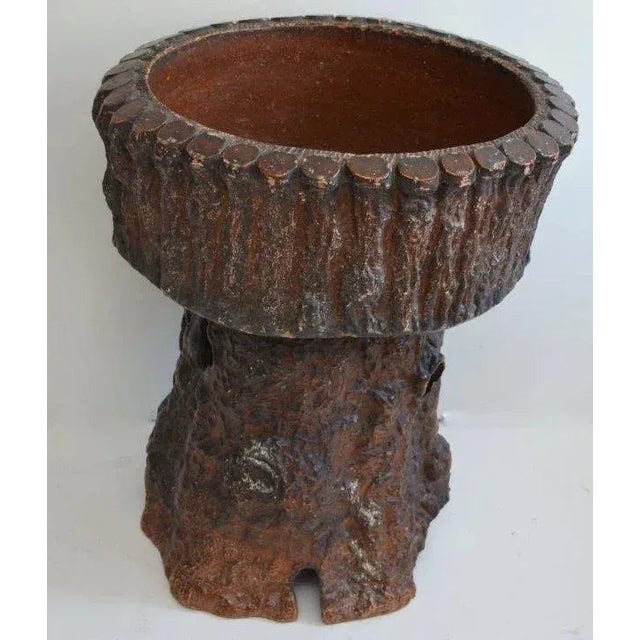 English 19th Century English Stone Pottery Tree Trunk Form Garden Conservatory Planter For Sale - Image 3 of 11
