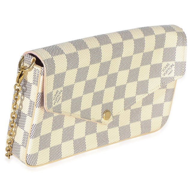 Louis Vuitton Damier Azur Canvas Felicie Pochette For Sale - Image 4 of 9