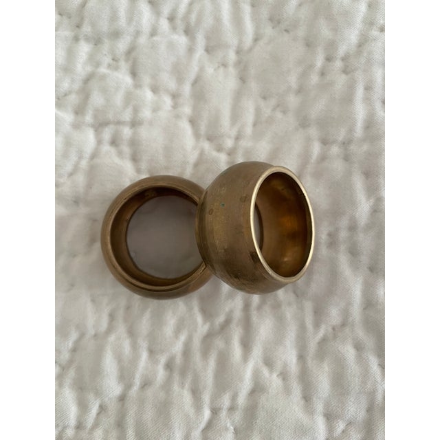 Set of 2 Vintage Brass Napkin Rings For Sale - Image 4 of 5