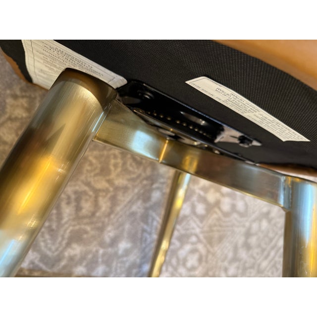 Brown West Elm Mid Century Leather Swivel Counter Stool For Sale - Image 8 of 12