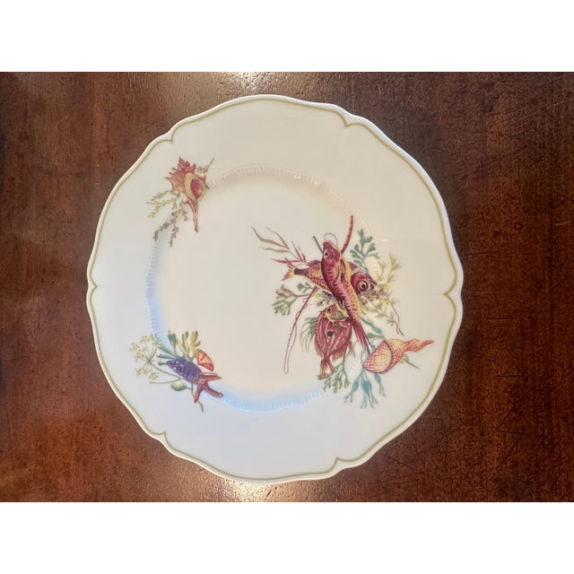 Mid 20th Century Set of 12 Havilland- Limoges Dinner Plates, Six Fish and Crustacean Designs For Sale - Image 10 of 12