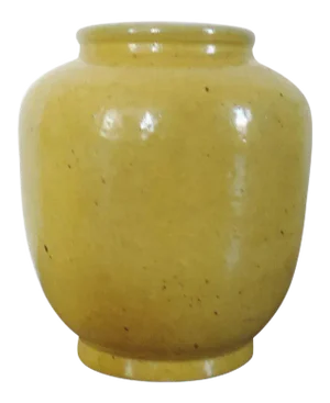 19th Century Chinese Monochrome Yellow Porcelain Vase Jar