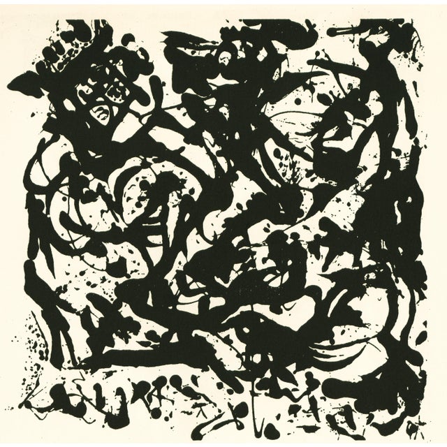 Extremely rare, original serigraph (silkscreen) after the black and white pour painting by Jackson Pollock, from the...