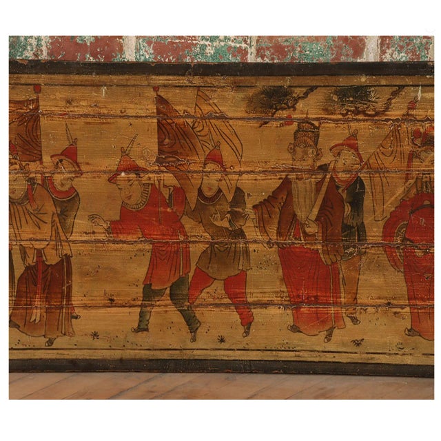 19th Century Antique Chinese Large Painted Wall Panels—Set of Five For Sale - Image 5 of 9