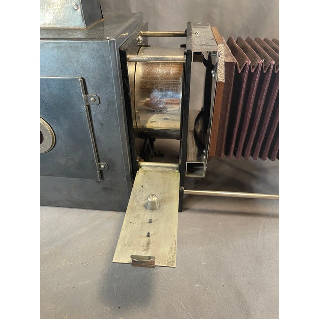 Brass Antique 1800's c.t. Milligan Magic Lantern Projector & Wood Case Brass Lens For Sale - Image 8 of 18