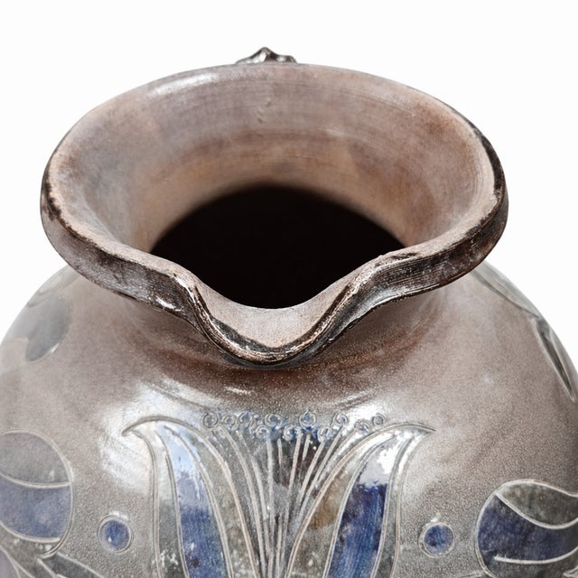 Large Danish Art Pottery Vase with Bird Motif from Kähler Keramik, 1960s For Sale - Image 3 of 8