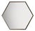 Italian Medium Hexagonal Cassiopeia Wall Mirror in Burnished Metal For Sale