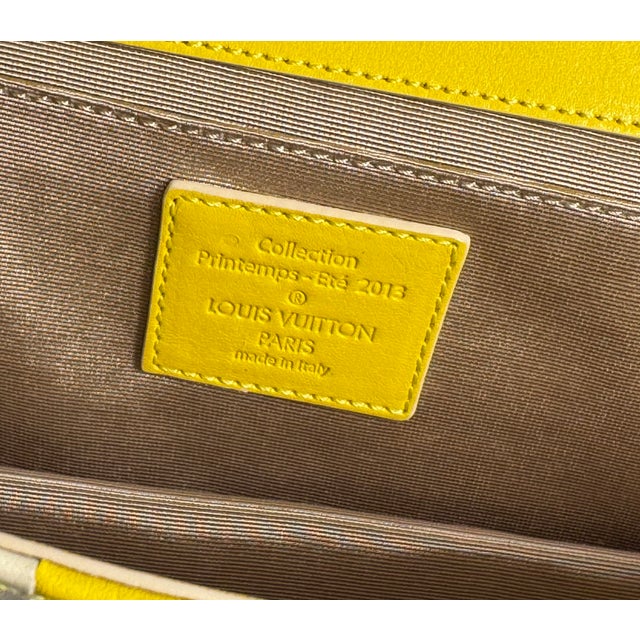 Canary Yellow Louis Vuitton Damier Mosaic Ew Jayne Yellow Handbag M94407 For Sale - Image 8 of 9