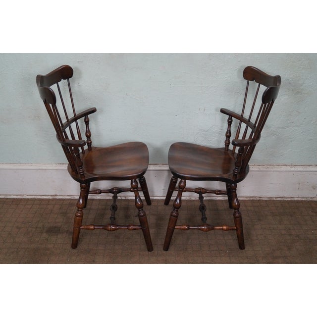 Wood S. Bent Bros Solid Maple Windsor Chairs - a Pair For Sale - Image 7 of 13