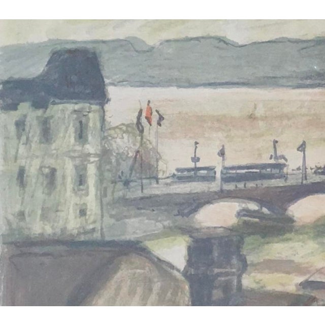 Hans Albert Falk, Pont de Zurich avec vue sur la rivière Limmat, Gouache on Paper, Framed For Sale - Image 5 of 9