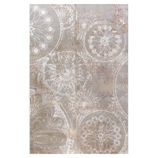 Abstract Modern Rug in Banana Silk & Wool by Doris Leslie Blau For Sale