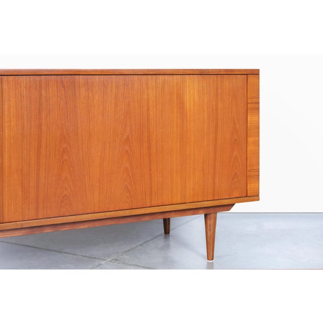 Wood Mid-Century Modern Teak Tambour Door Credenza by Hornslet Mobelfabrik For Sale - Image 7 of 12