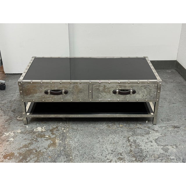 Z Gallerie Flight Trunk Coffee Table For Sale - Image 10 of 12