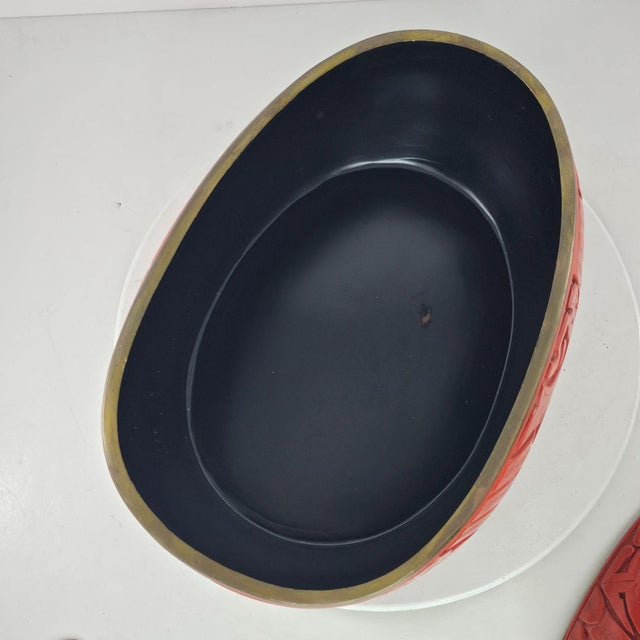 Paint Vintage Red Cinnabar Duck Goose Swan Figure Lidded Box Lacquered For Sale - Image 7 of 9