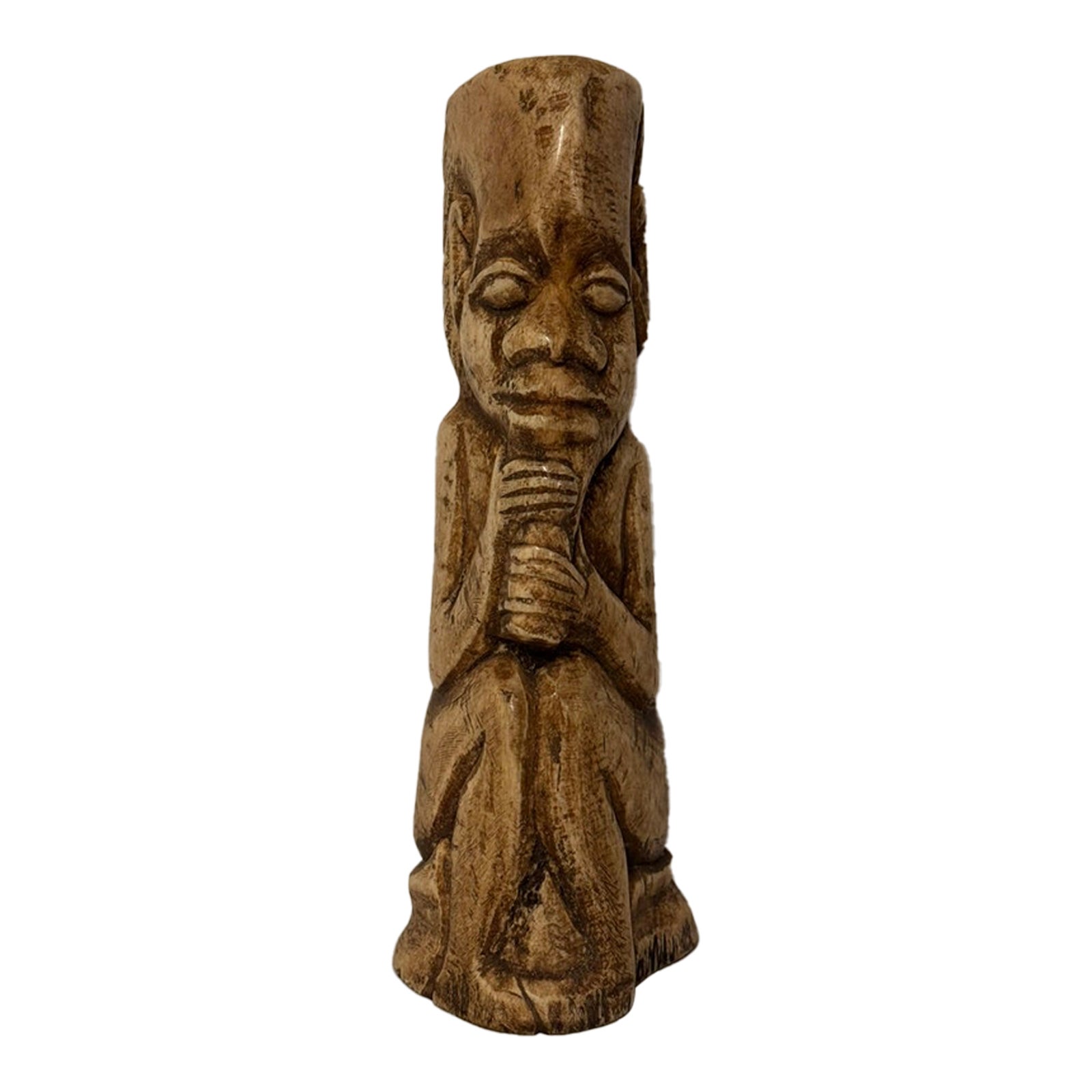 Handmade West African Bone Carving - 1960's | Chairish
