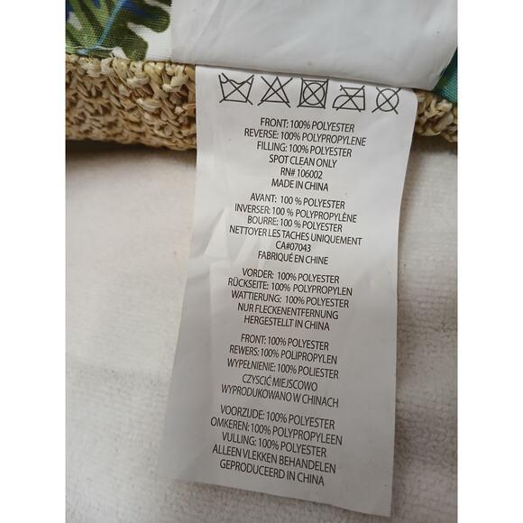 2 Pillow Set Tommy Bahama Tropical Leaf Throw 16 X 16 Indoor Outdoor Blue Green For Sale - Image 12 of 13