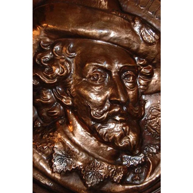 Early 20th Century Copper Rondel Plaque of Peter Paul Rubens For Sale - Image 5 of 9