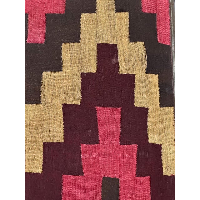 Framed Large Antique Nazca Textile Panel with Geometrical Design For Sale - Image 11 of 12