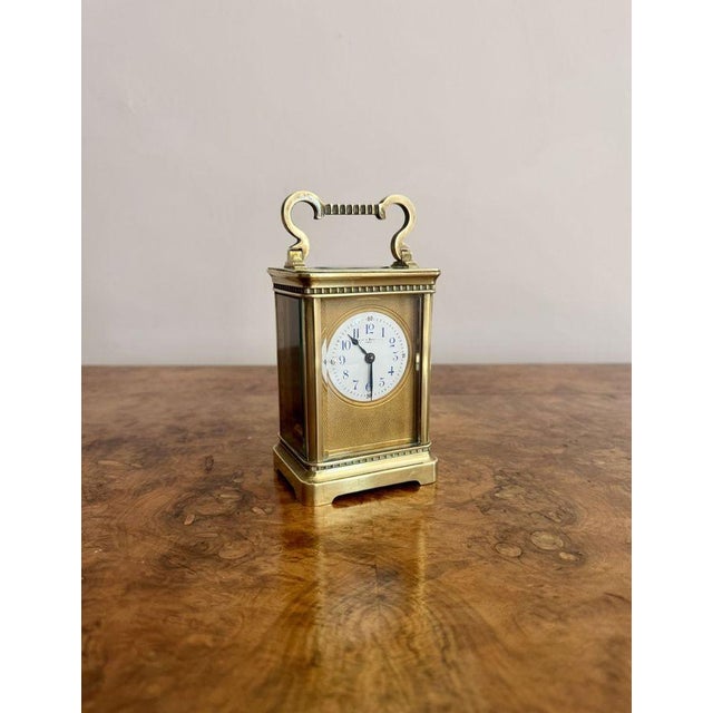 19th Century Brass Carriage Clock, 1880 For Sale - Image 3 of 7