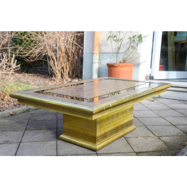 Mid-Century Modern Vintage Rectangular Brass Coffee Table by Rodolfo Dubarry, 1970s For Sale - Image 3 of 18