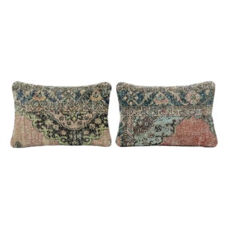 Bohemian Lumbar Rug Pillow Cover 16'' X 24'' - Set of Two For Sale