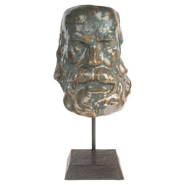 Ceramic Ceramic Mask by Arthur Craco, 1900s For Sale - Image 7 of 7