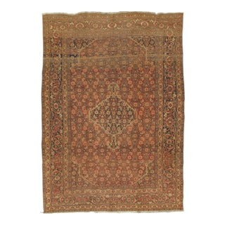 Antique Tabriz Carpet, Persian Rug, Handmade Oriental, Terracotta, Brown, Beige For Sale