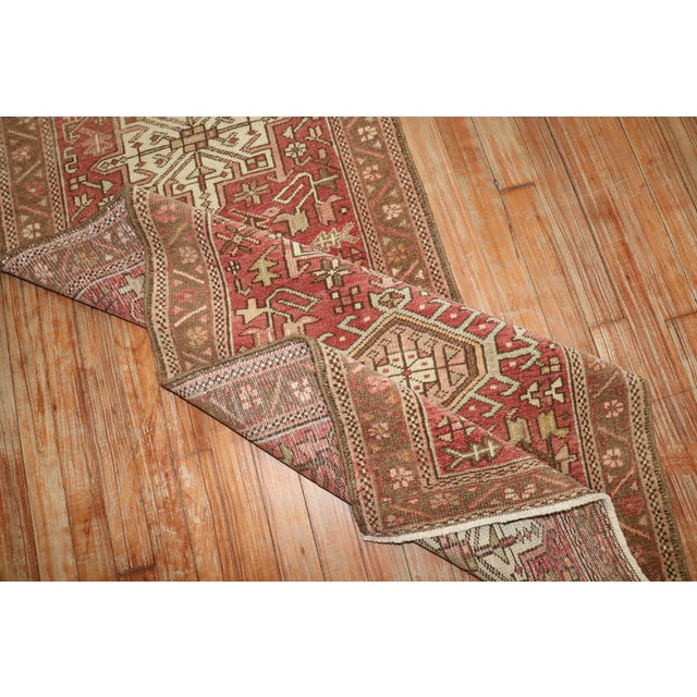 Textile Early 20th Century Narrow Zabihi Collection Persian Neutral Heriz Runner - 2'3" x 7'2" For Sale - Image 7 of 7