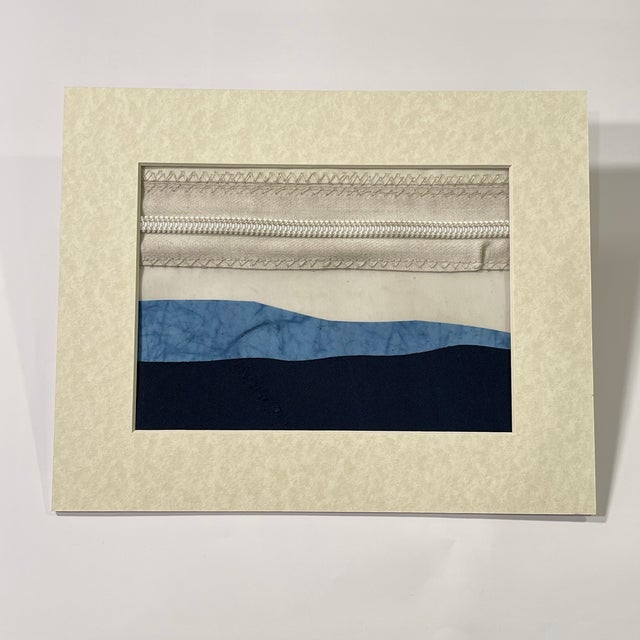 Contemporary Semi-Abstract​ Mixed Media Nautical Sailcloth Landscape​ - By JJ-Hogan | Series of 3, Framed For Sale - Image 9 of 12