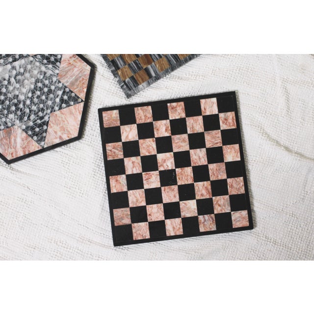 Large Marble Black and Pink Chessboard For Sale - Image 9 of 11