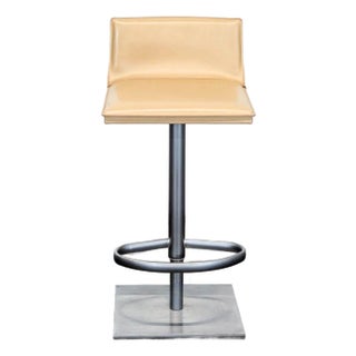 Frag Brushed Aluminum Counter Stool With Leather Seat For Sale