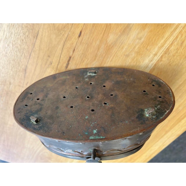 Copper Vintage Copper Turkish Soap Box With Handle For Sale - Image 8 of 9
