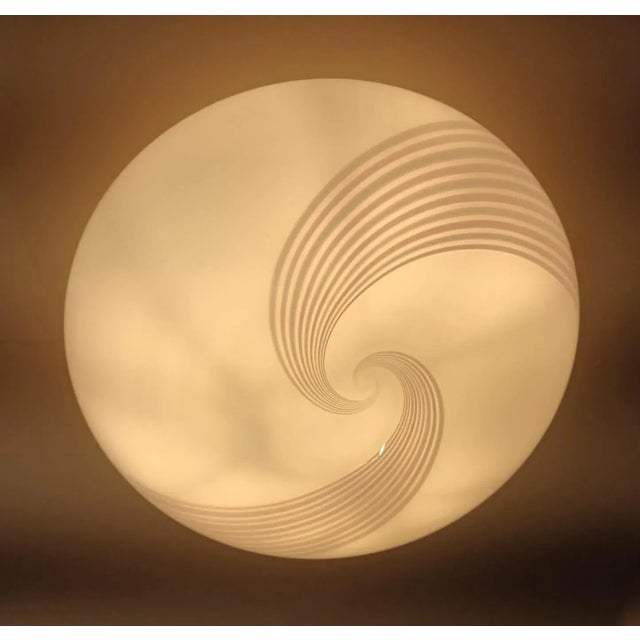Glass 1960s Milky White and Pink Murano Flush Mount For Sale - Image 7 of 11