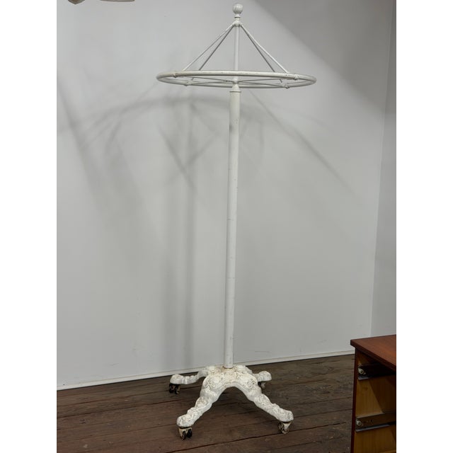 Victorian Norwich Nickle and Brass Industrial Revolving Clothing Rack, Norwich Ct For Sale - Image 3 of 17