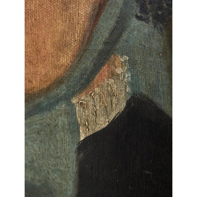 Unknon Artist, Man and Woman Portraits, Oil on Canvas, Framed, Set of 2 For Sale - Image 16 of 18