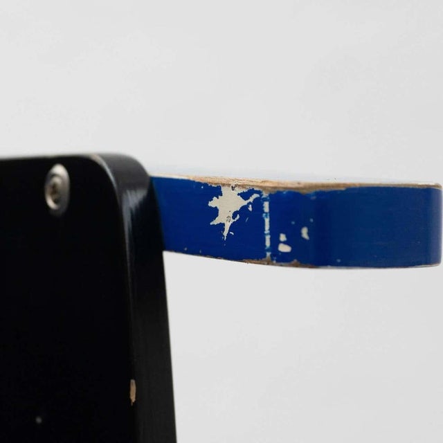 Bauhaus D61 Black and Blue Chair by El Lissitzky for Tecta, 1970s For Sale - Image 12 of 18