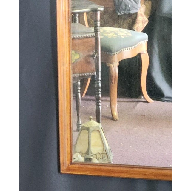 1930s Light Maple Wall Mirror Arched Wood Hanging Decorative Mirror For Sale - Image 9 of 10